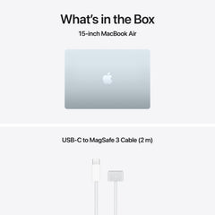 15 hüvelykes MacBook Air: Apple M5 chip 10 magos CPU-val és 10 magos GPU-val, 4TB SSD, 32GB RAM, Háttér-világítású Magic Keyboard Touch ID‑val, 70 wattos adapterrel – nemzetközi angol - égkék CTO