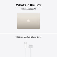 15 hüvelykes MacBook Air: Apple M5 chip 10 magos CPU-val és 10 magos GPU-val, 4TB SSD, 32GB RAM, Háttér-világítású Magic Keyboard Touch ID‑val, 70 wattos adapterrel – nemzetközi angol - csillagfény CTO