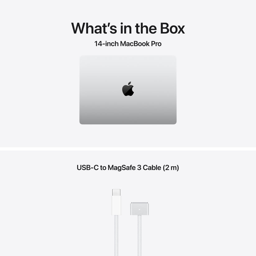 14 hüvelykes MacBook Pro: Apple M5 Pro chip 18 magos CPU-val és 20 magos GPU-val, 24GB, 2TB SSD - ezüst