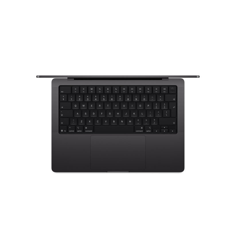 14 hüvelykes MacBook Pro: Apple M5 Pro chip 18 magos CPU-val és 20 magos GPU-val, 4TB SSD, 24GB RAM, Nanotexturált kijelző, Háttér-világítású Magic Keyboard Touch ID‑val – magyar - asztrofekete CTO