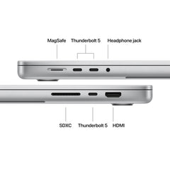 16 hüvelykes MacBook Pro: Apple M5 Max chip 18 magos CPU-val és 40 magos GPU-val, 48GB, 2TB SSD - ezüst