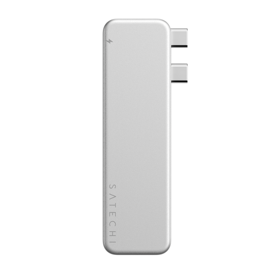 Satechi – USB-C Snap Hub (1x HDMI 4K 60Hz, 1x USB-C 5 Gbps-ig, 1x USB-A 3.0 5 Gbps-ig, 1xUSB-C PD60W, 1x és 1x SD kártya olvasó) - Silver