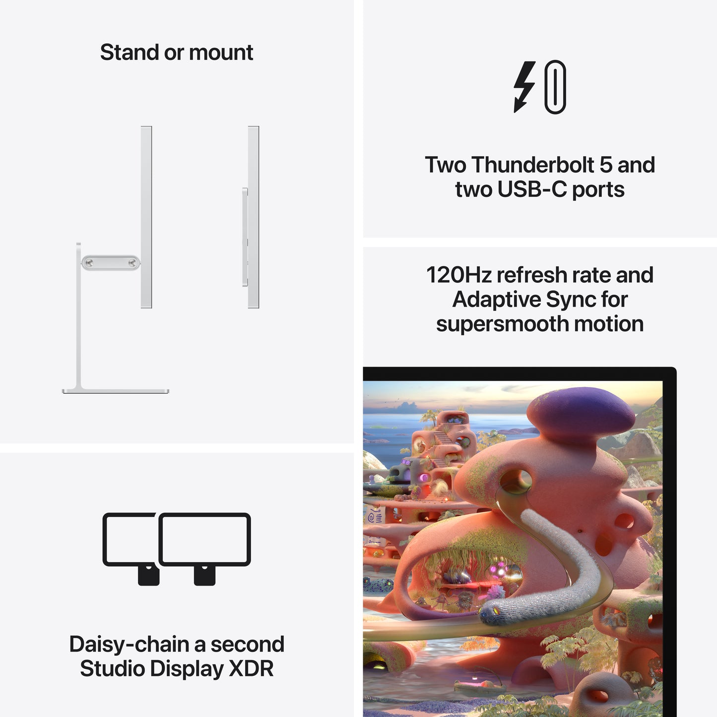 Studio Display XDR - normál üveg - állítható dőlésszögű és magasságú állvány