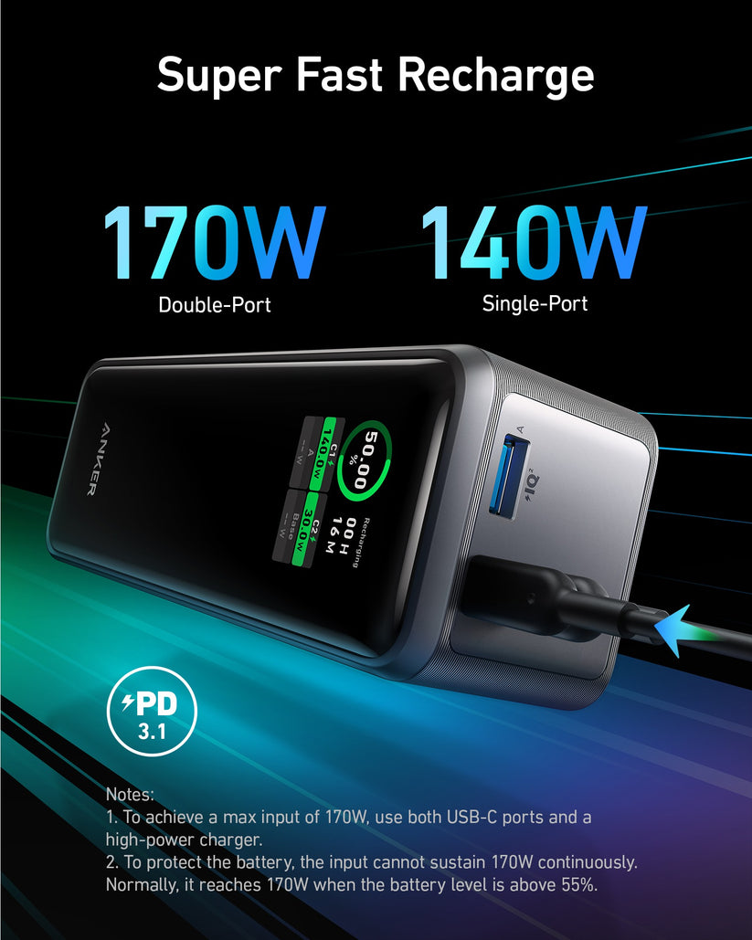 Anker – Prime 27650mAh, 250 Wattos külső akkumulátor - fekete - iSTYLE HU