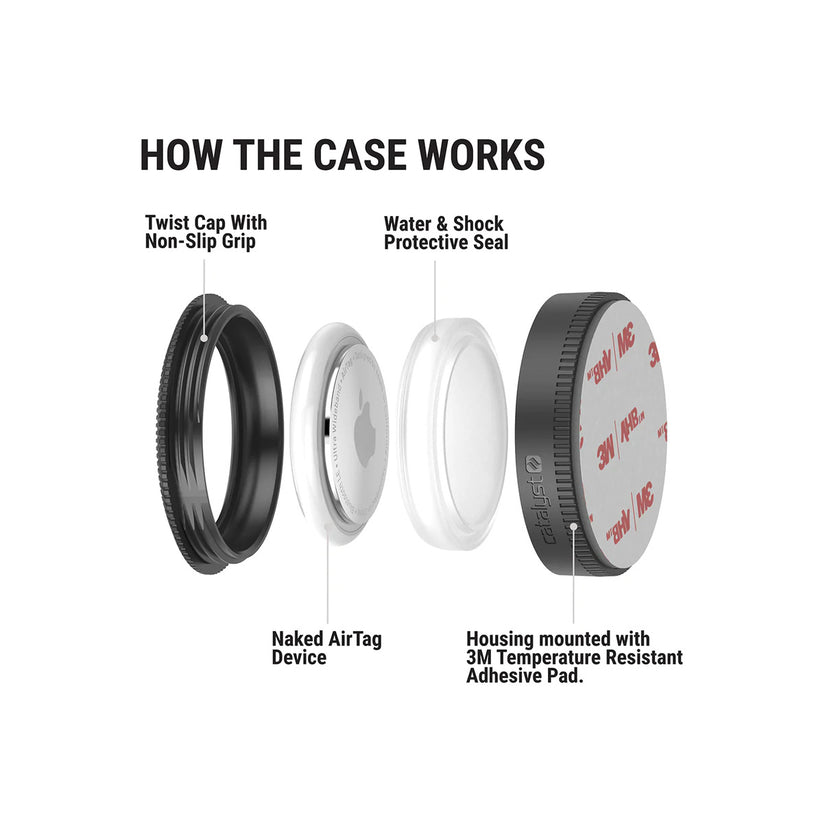 Catalyst – Stick-It ragasztható AirTag tok - fekete - Open Box - iSTYLE HU