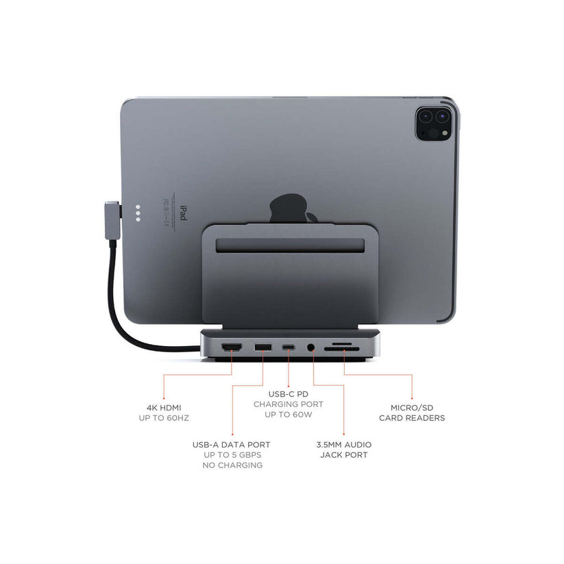 Satechi – iPad Pro Alu stand & Hub - asztroszürke - iSTYLE HU