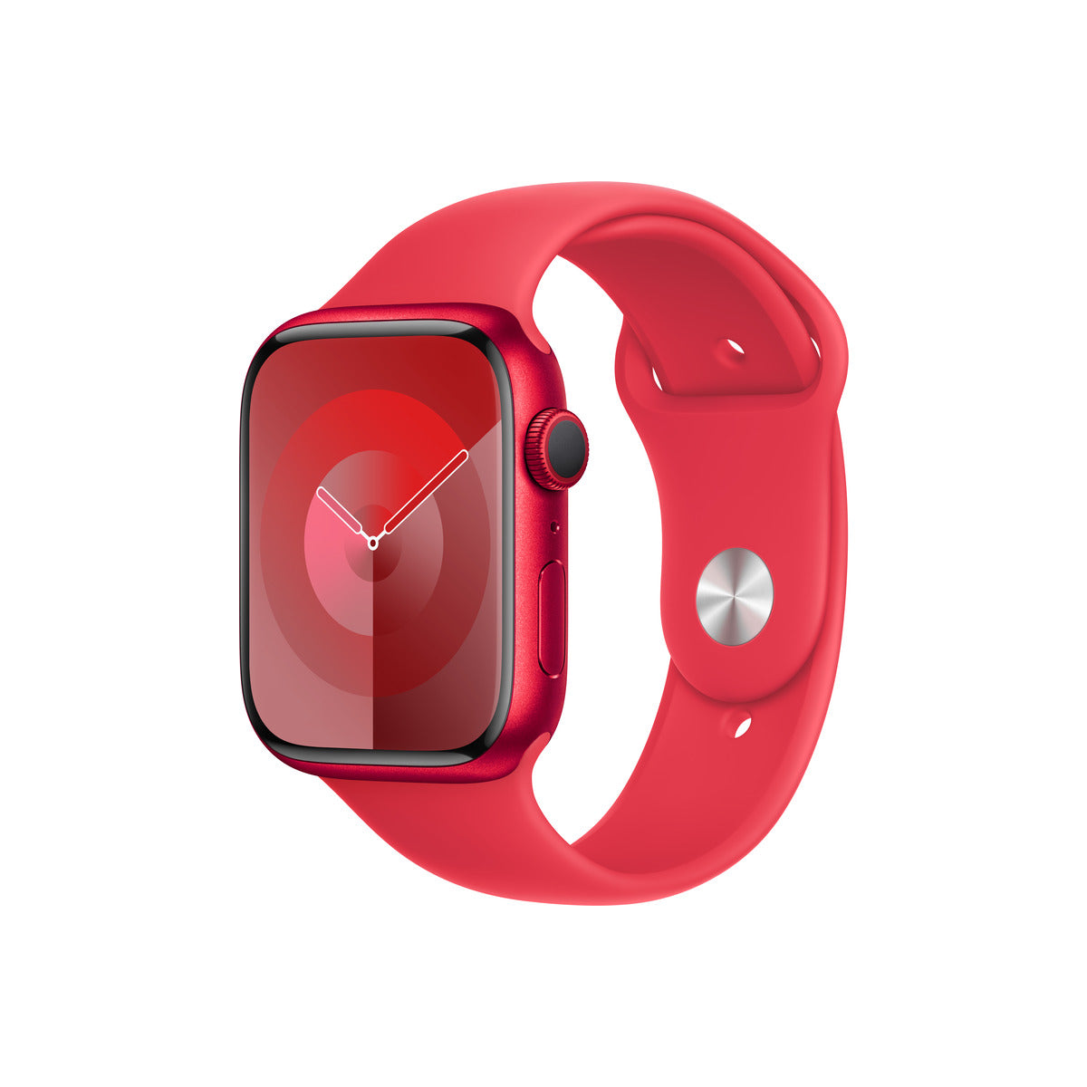 Apple Watch S9 GPS 45mm RED Alu Case w RED Sport Band - S/M