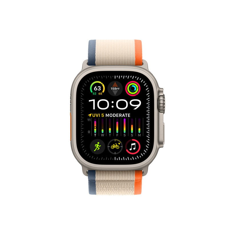 Apple Watch Ultra 2 GPS + Cellular – 49 mm-es titántok, narancs-bézs terep pánt - S/M - iSTYLE.hu