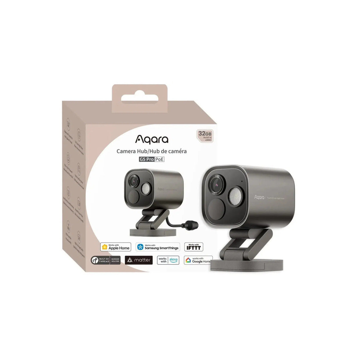 AQARA G5 Camera Hub Pro, kültéri HomeKit SecureVideo kamera, beépített Zigbee és Thread átjáróval, POE verzió, szürke - iSTYLE HU