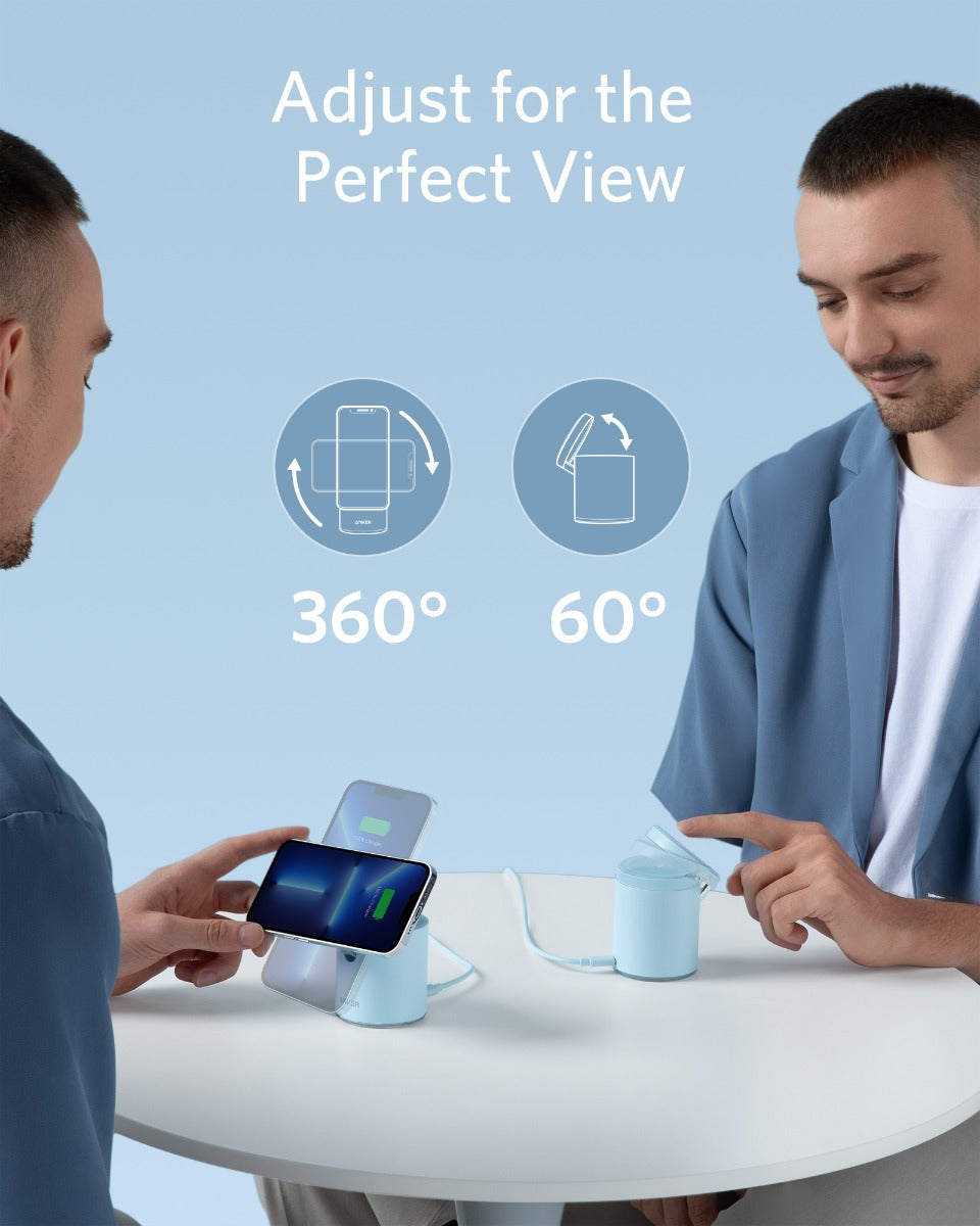 Anker – PowerWave Mag-Go (20W, USB-C) vezeték nélküli töltő – kék - iSTYLE HU