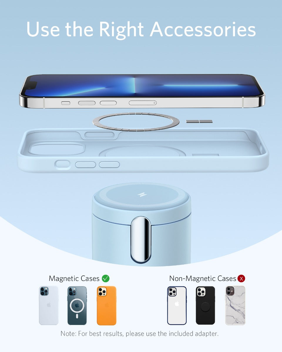 Anker – PowerWave Mag-Go (20W, USB-C) vezeték nélküli töltő – kék - iSTYLE HU