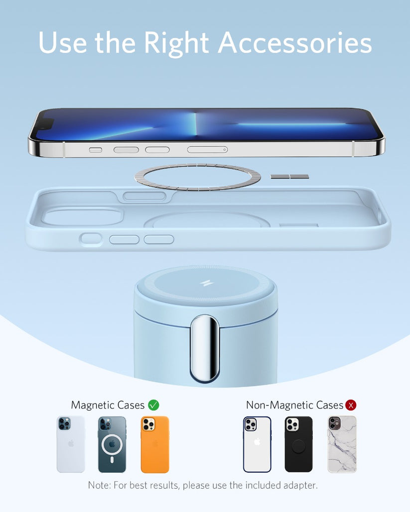 Anker – PowerWave Mag-Go (20W, USB-C) vezeték nélküli töltő – kék - iSTYLE HU