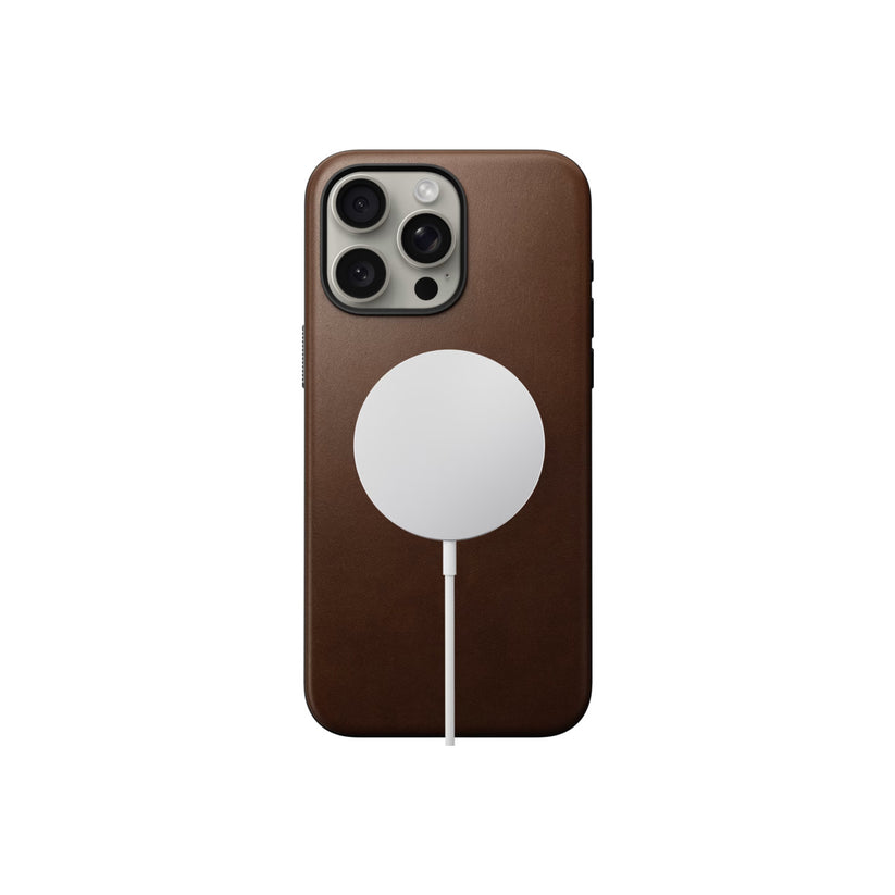 Nomad – Modern Leather Bőrtok iPhone 15 Pro Max, MagSafe - barna - iSTYLE HU