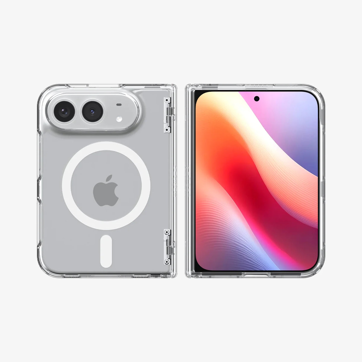 Spigen Ultra Hybrid Pro MagSafe, clear white - iPhone Duo