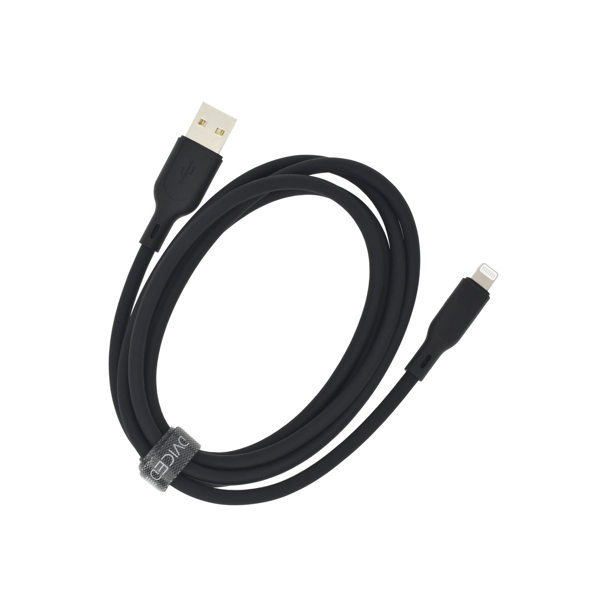 Dviced – USB-A - Lightning szilikon kábel, 1,25 m - fekete - iSTYLE HU