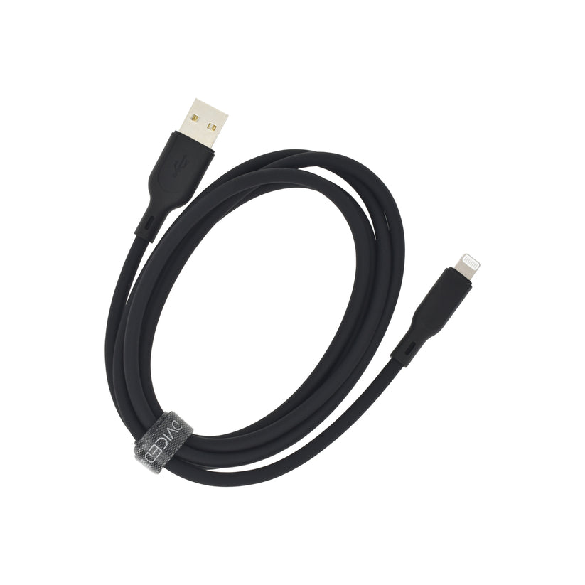 Dviced – USB-A - Lightning szilikon kábel, 1,25 m - fekete - iSTYLE HU