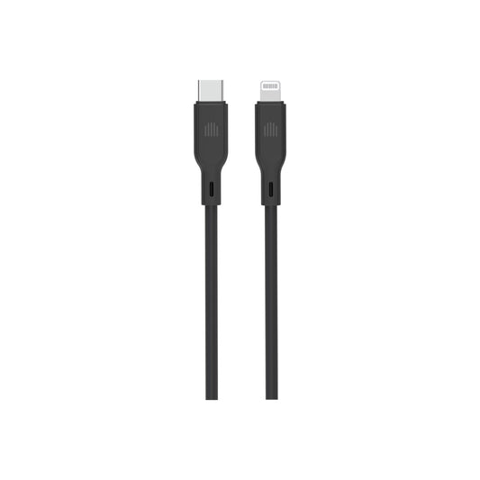 Dviced – USB-C - Lightning szilikon kábel, 1,25 m - fekete - iSTYLE HU