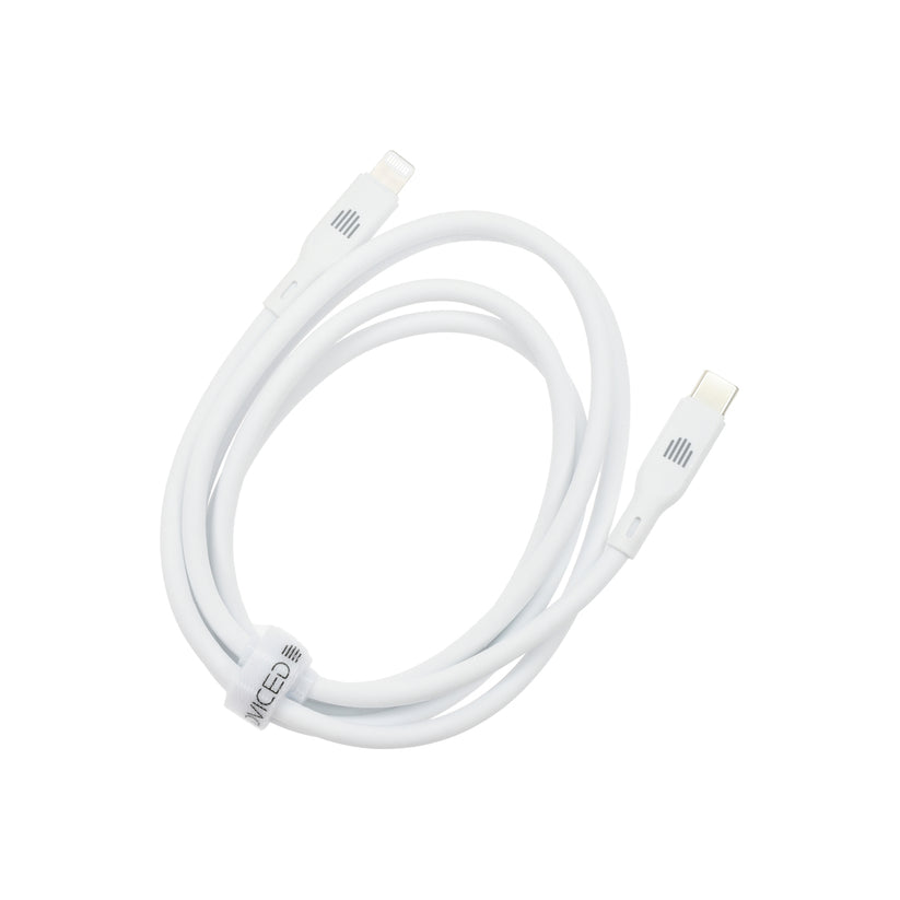 Dviced – USB-C - Lightning szilikon kábel, 1,25 m - fehér - iSTYLE HU