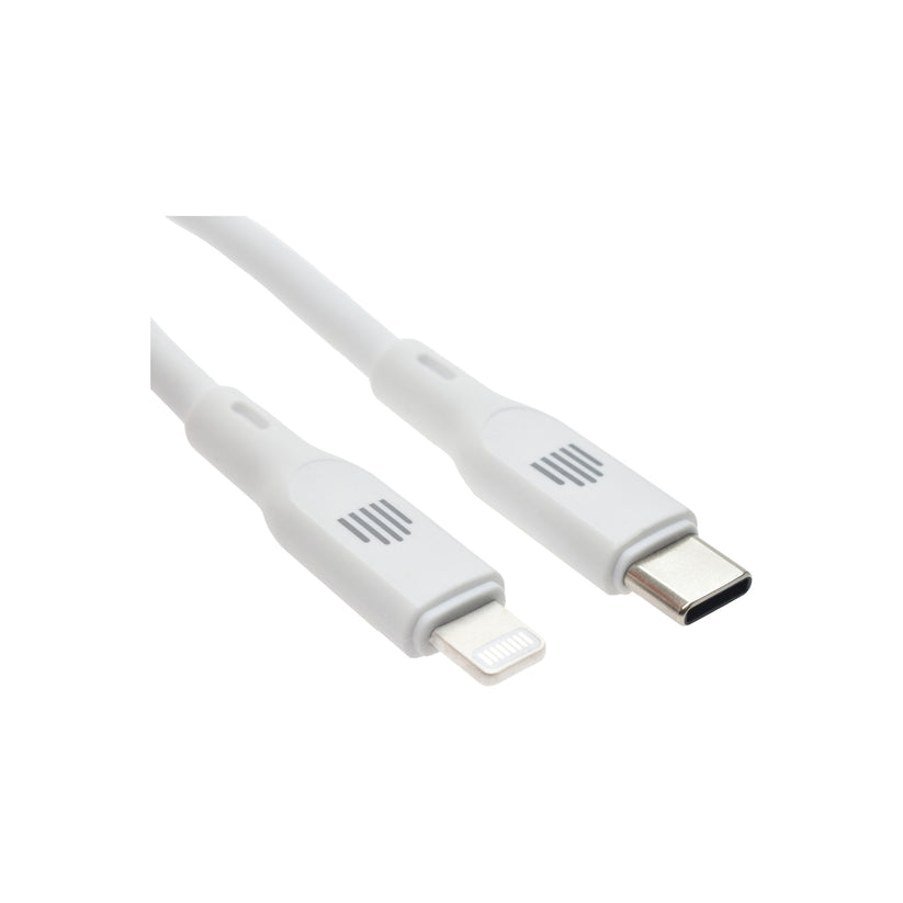 Dviced – USB-C - Lightning szilikon kábel, 1,25 m - fehér - iSTYLE HU