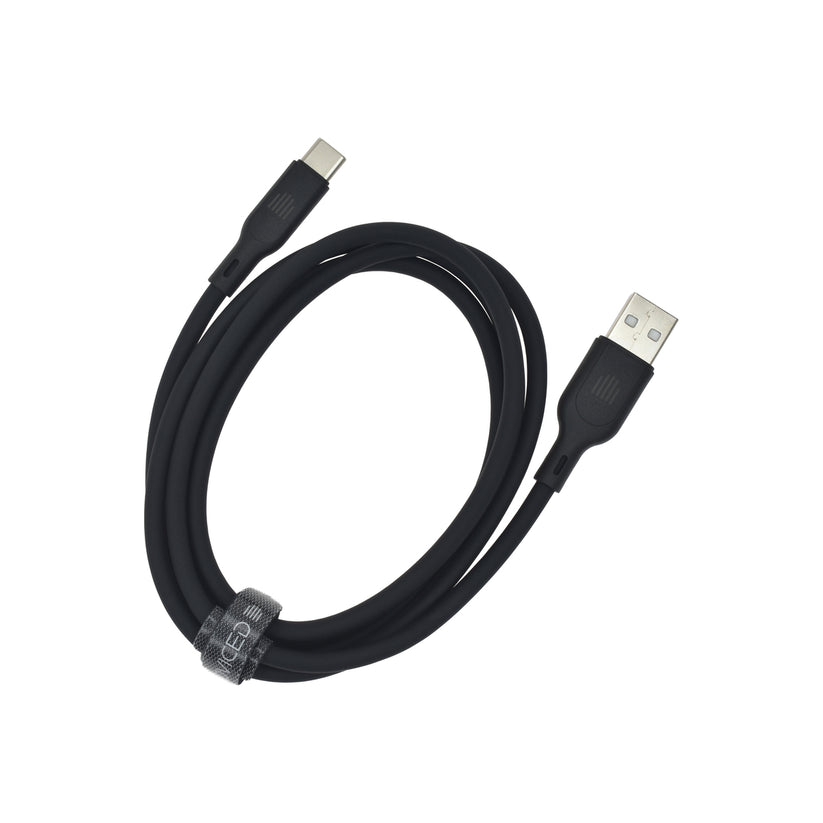Dviced – USB-A - USB-C szilikon kábel, 1,25 m - fekete - iSTYLE HU