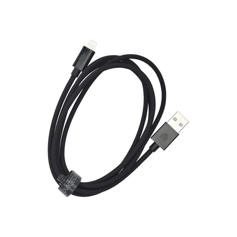 Dviced – USB-A - Lightning szőtt borítású töltőkábel, 1,25 m - fekete - iSTYLE HU
