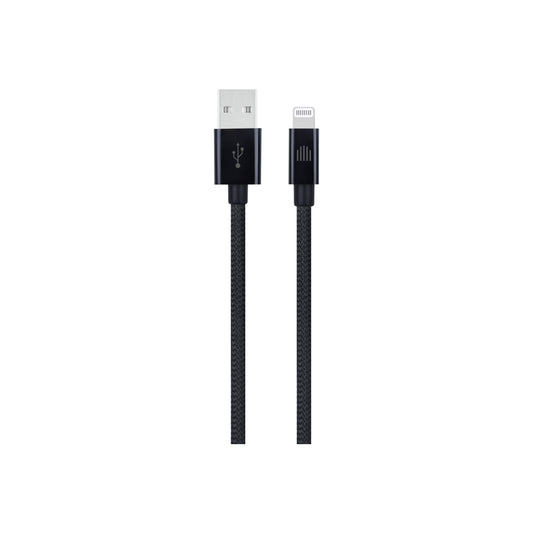 Dviced – USB-A - Lightning szőtt borítású töltőkábel, 1,25 m - fekete - iSTYLE HU