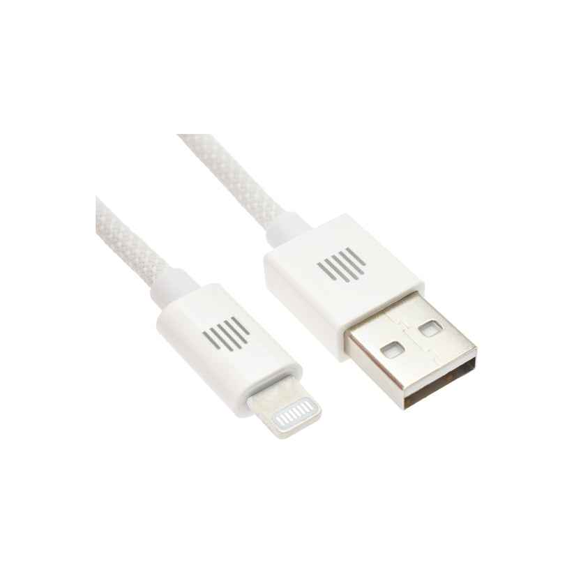 Dviced – USB-A - Lightning szőtt borítású töltőkábel, 1,25 m - fehér - iSTYLE HU
