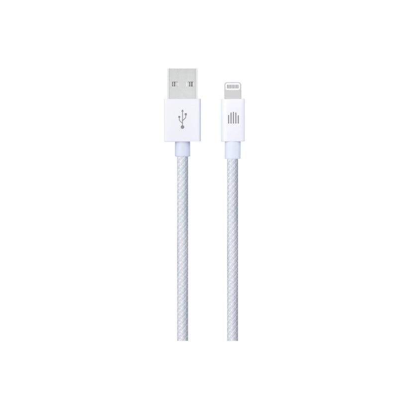 Dviced – USB-A - Lightning szőtt borítású töltőkábel, 1,25 m - fehér - iSTYLE HU