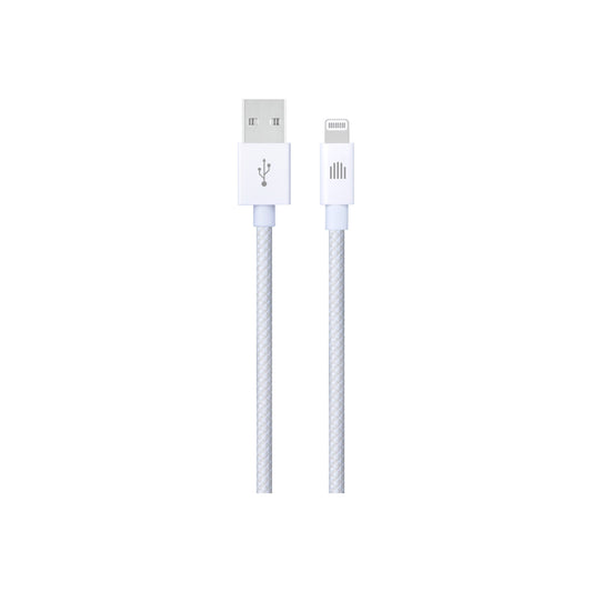 Dviced – USB-A - Lightning szőtt borítású töltőkábel, 1,25 m - fehér - iSTYLE HU