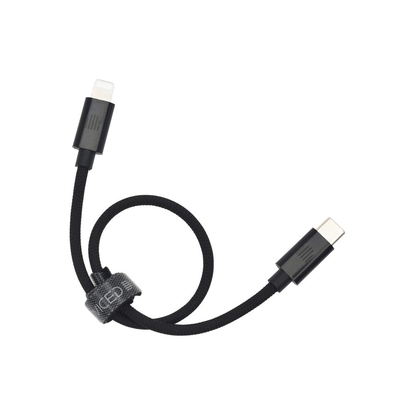 Dviced – USB-C - Lightning szőtt borítású töltőkábel, 0,25 m - fekete - iSTYLE HU