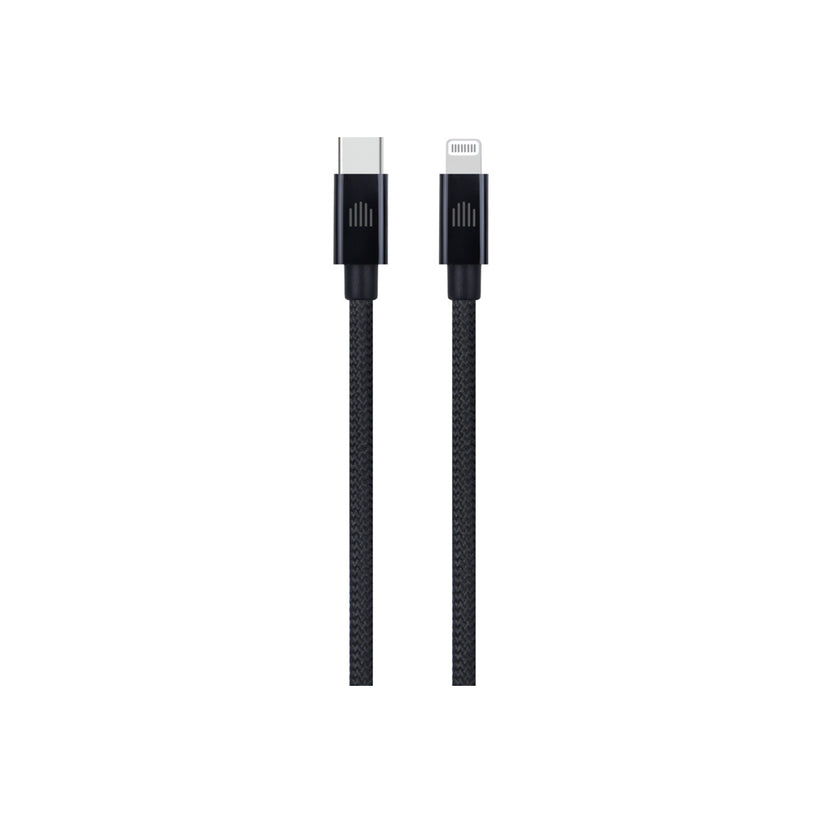 Dviced – USB-C - Lightning szőtt borítású töltőkábel, 0,25 m - fekete - iSTYLE HU