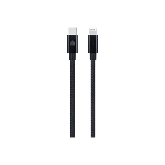 Dviced – USB-C - Lightning szőtt borítású töltőkábel, 0,25 m - fekete - iSTYLE HU