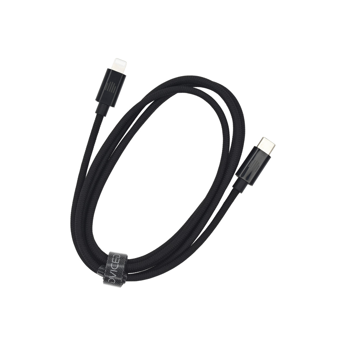 Dviced – USB-C - Lightning szőtt borítású töltőkábel, 1,25 m - fekete - iSTYLE HU