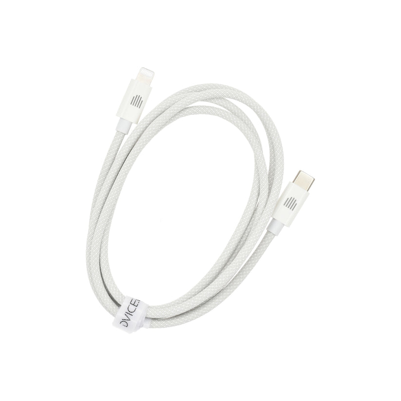 Dviced – USB-C - Lightning szőtt borítású töltőkábel, 1,25 m - fehér - iSTYLE HU