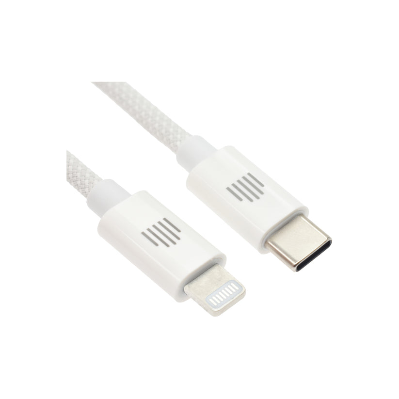 Dviced – USB-C - Lightning szőtt borítású töltőkábel, 1,25 m - fehér - iSTYLE HU