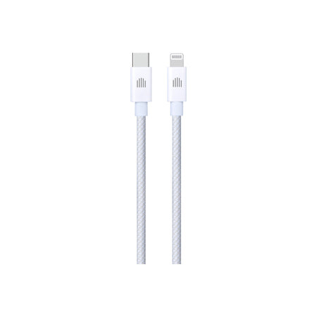 Dviced – USB-C - Lightning szőtt borítású töltőkábel, 1,25 m - fehér