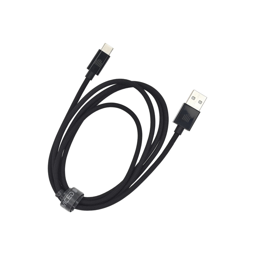 Dviced – USB-A - USB-C szőtt borítású töltőkábel, 1,25 m - fekete - iSTYLE HU