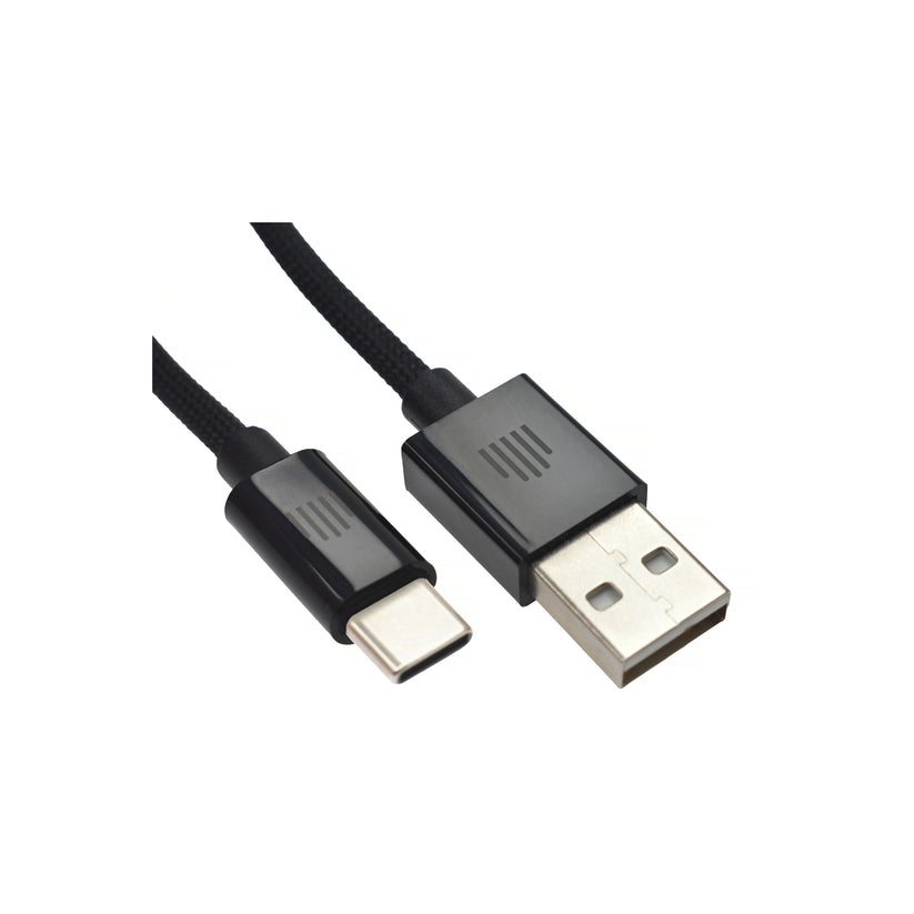 Dviced – USB-A - USB-C szőtt borítású töltőkábel, 1,25 m - fekete - iSTYLE HU