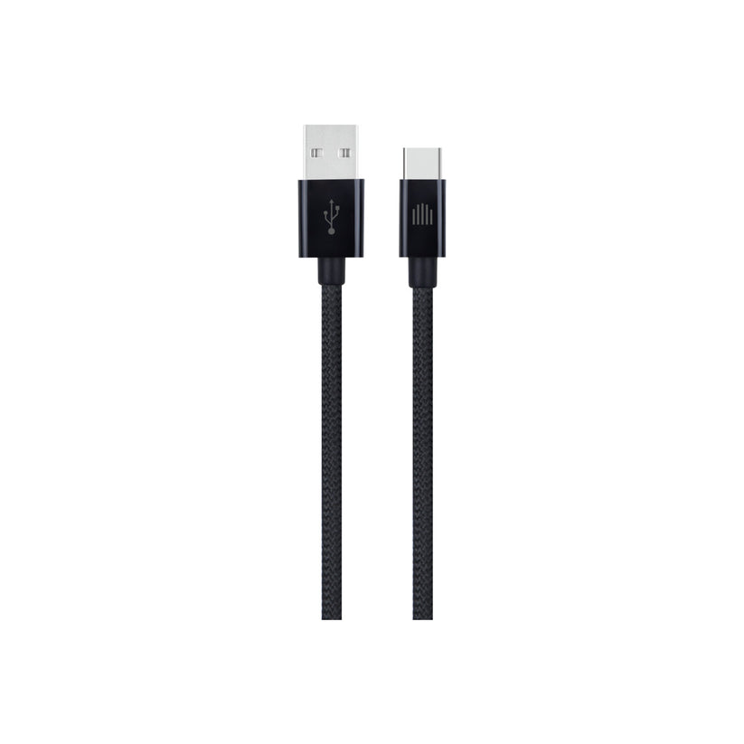 Dviced – USB-A - USB-C szőtt borítású töltőkábel, 1,25 m - fekete - iSTYLE HU