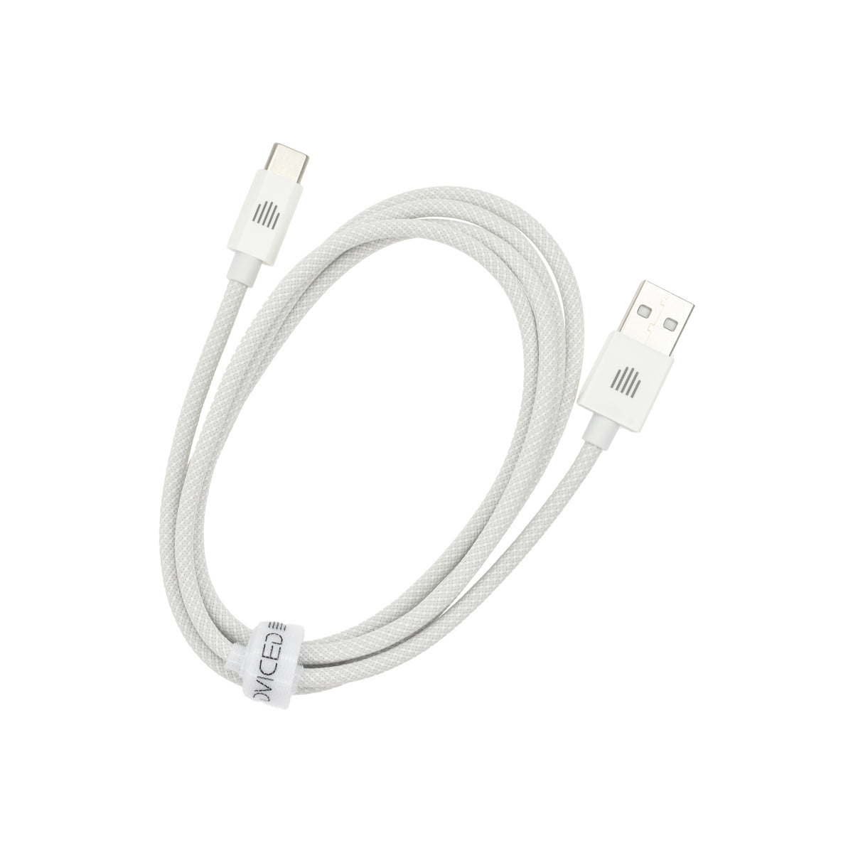 Dviced – USB-A - USB-C szőtt borítású töltőkábel, 1,25 m - fehér - iSTYLE HU