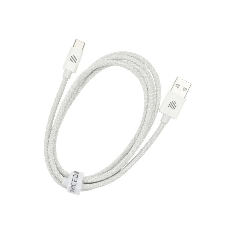 Dviced – USB-A - USB-C szőtt borítású töltőkábel, 1,25 m - fehér - iSTYLE HU