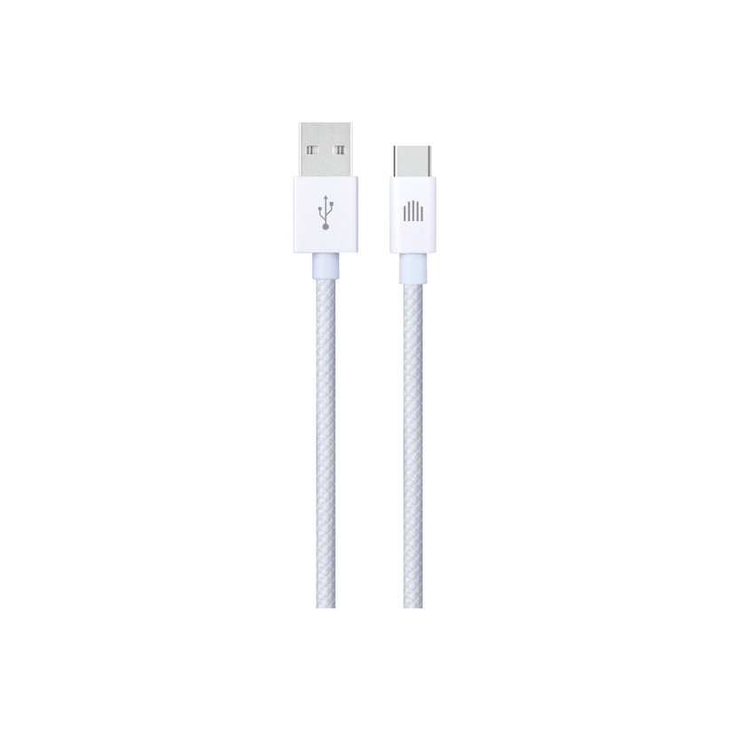 Dviced – USB-A - USB-C szőtt borítású töltőkábel, 1,25 m - fehér - iSTYLE HU