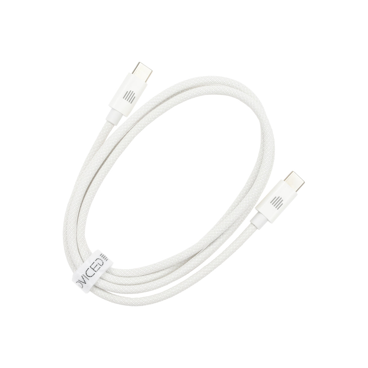 Dviced – USB-C - USB-C szőtt borítású töltőkábel, 1,25 m - fehér - iSTYLE HU