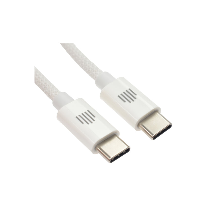 Dviced – USB-C - USB-C szőtt borítású töltőkábel, 1,25 m - fehér - iSTYLE HU