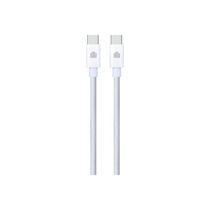 Dviced – USB-C - USB-C szőtt borítású töltőkábel, 1,25 m - fehér - iSTYLE HU