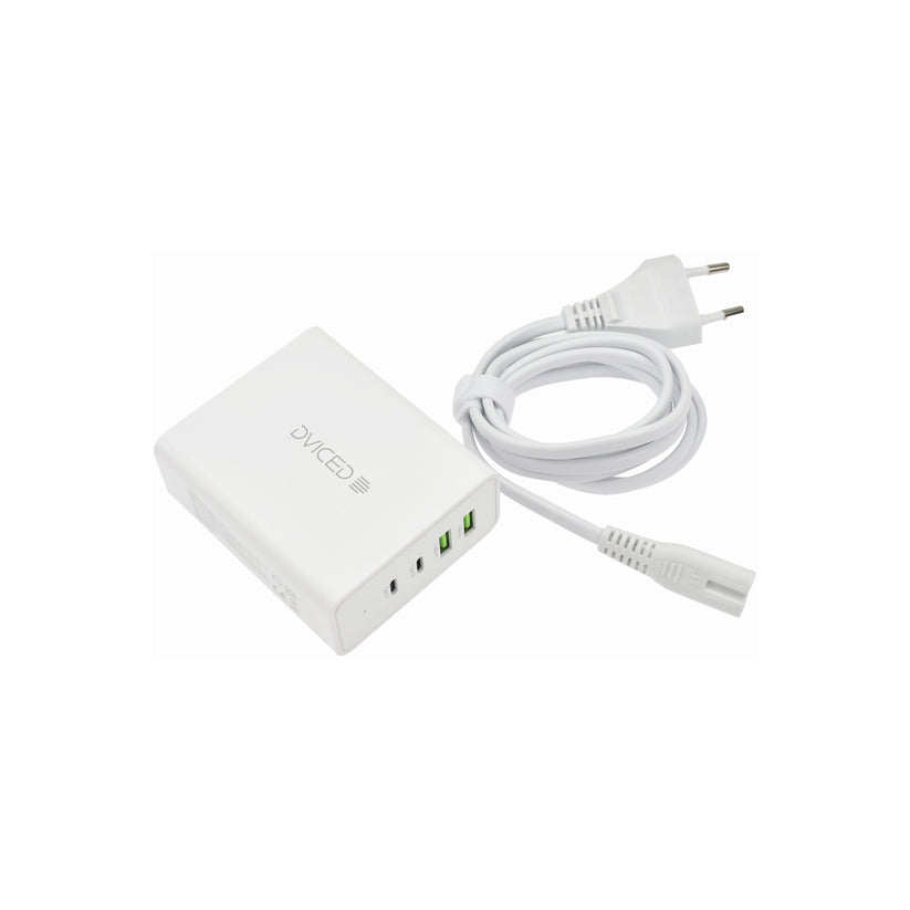 Dviced – Asztali töltő 100W GaN 2xUSB-C + 2xUSB-A - fehér - iSTYLE HU