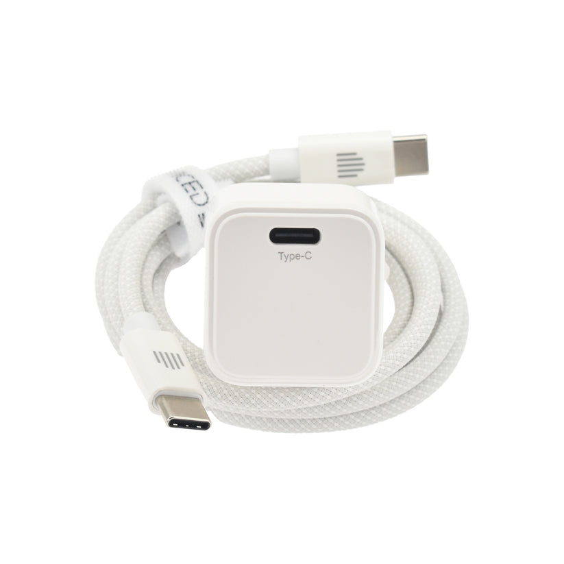 Dviced – Hálózati töltő 30W GaN - 1 db USB-C + USB-C to USB-C kábel 1,25 m - fehér - iSTYLE HU