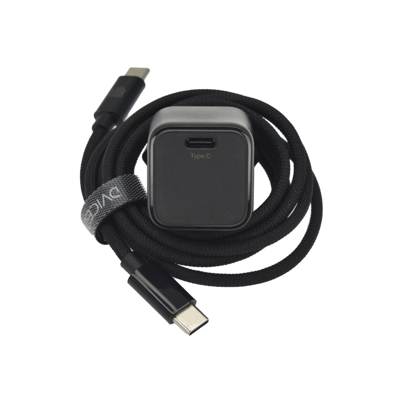 Dviced – Hálózati töltő 30W GaN - 1 db USB-C + USB-C to USB-C kábel 1,25 m - fekete - iSTYLE HU