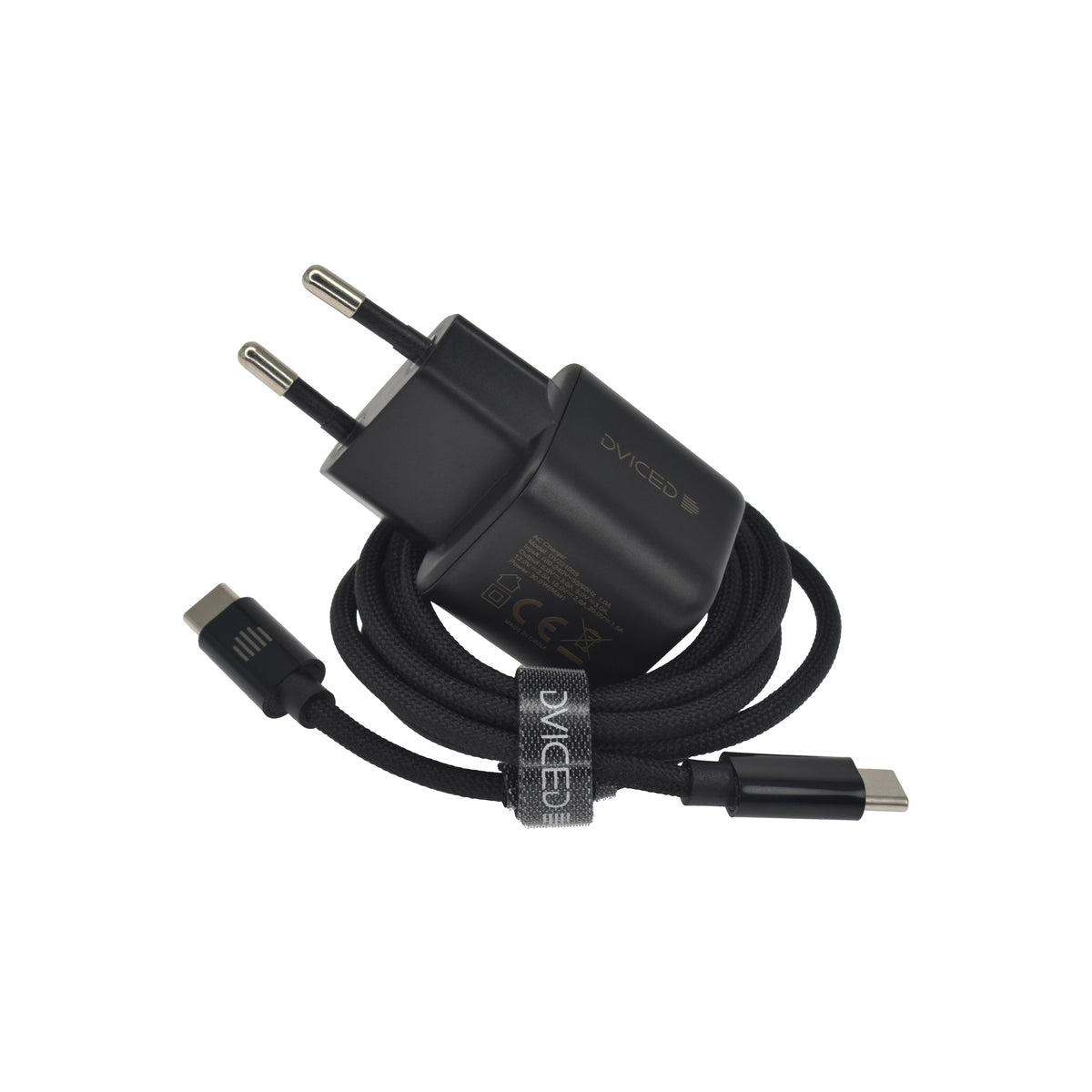Dviced – Hálózati töltő 30W GaN - 1 db USB-C + USB-C to USB-C kábel 1,25 m - fekete - iSTYLE HU