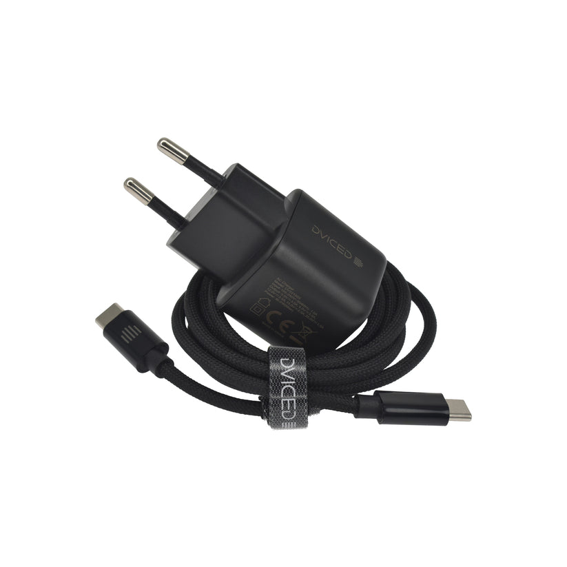 Dviced – Hálózati töltő 30W GaN - 1 db USB-C + USB-C to USB-C kábel 1,25 m - fekete - iSTYLE HU
